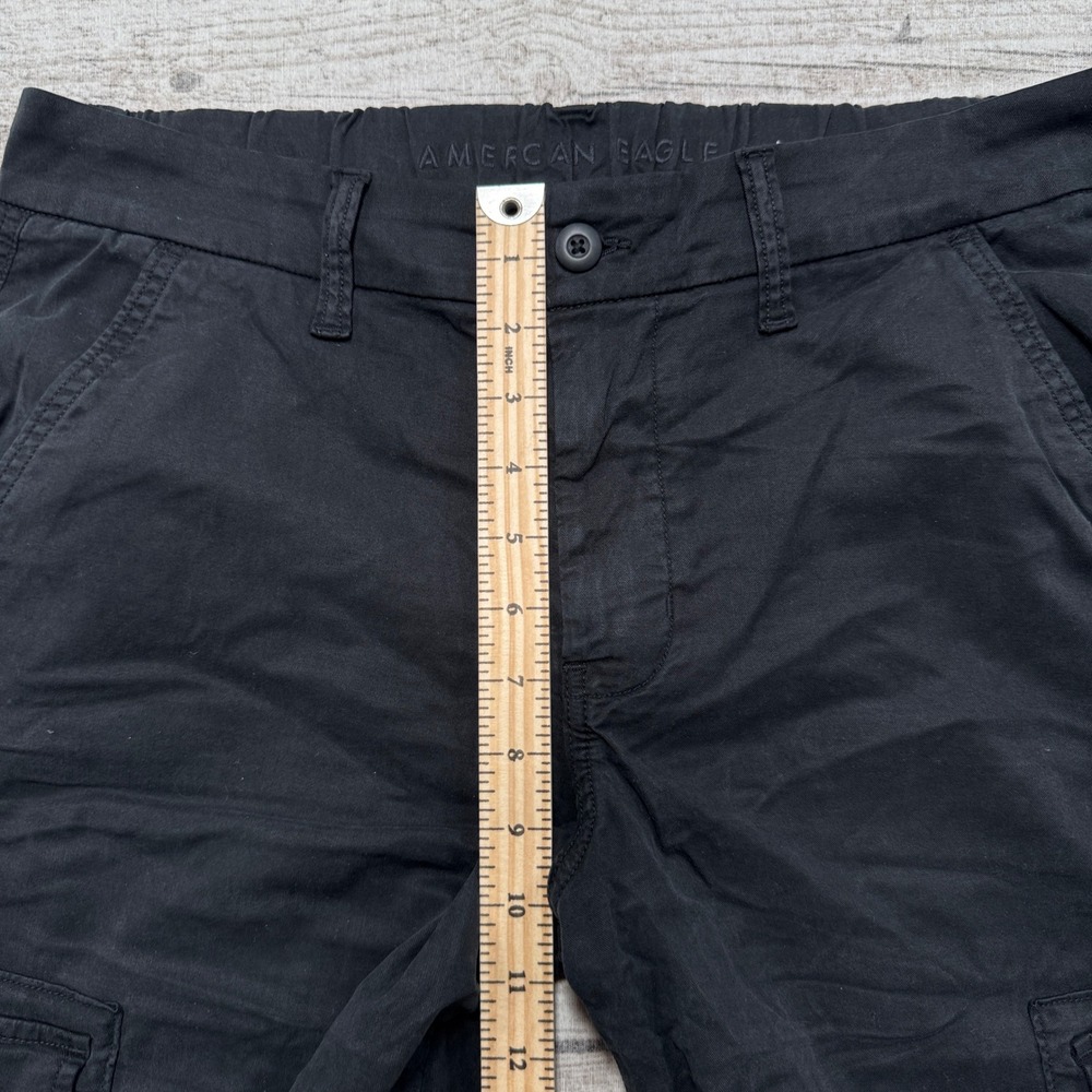 American Eagle Cargo Pants Women's 10 Long Black Wide Leg Relaxed Fit Utility - Picture 6 of 8